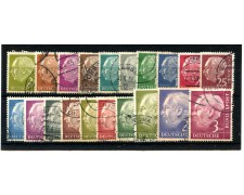 1954 - GERMANIA FEDERALE - LOTTO/48037 - EFFIGIE DI THEODOR HAUSS 20v. USATI 1954 - GERMANIA FEDERALE - LOTTO/48037 - EFFIGIE DI THEODOR HAUSS 20v. USATI