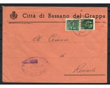1944 - REPUBBLICA SOCIALE - LOTTO/42220 - BUSTA DA BASSANO DEL GRAPPA A ROVERETO 1944 - REPUBBLICA SOCIALE - LOTTO/42220 - BUSTA DA BASSANO DEL GRAPPA A ROVERETO