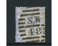 1881 - GRAN BRETAGNA - LOTTO/43240A - 2,5p. AZZURRO TAVOLA 23 - USATO