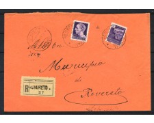 1944 - REPUBBLICA SOCIALE - LOTTO/42221 - BUSTA RACC. DA ROVERETO PER CITTA' 1944 - REPUBBLICA SOCIALE - LOTTO/42221 - BUSTA RACC. DA ROVERETO PER CITTA'