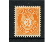 1893/1908 - NORVEGIA - LOTTO/48381 - 3 ore ARANCIO CORNO DI POSTA - NUOVO 1893/1908 - NORVEGIA - LOTTO/48381 - 3 ore ARANCIO CORNO DI POSTA - NUOVO