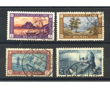 1929 - SVIZZERA - LOTTO/39344 - PRO JUVENTUTE 4v. - USATI 1929 - SVIZZERA - LOTTO/39344 - PRO JUVENTUTE 4v. - USATI