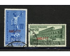 1950- TRIESTE A - LOTTO/40356 - CONFERENZA UNESCO 2v. - USATI 1950- TRIESTE A - LOTTO/40356 - CONFERENZA UNESCO 2v. - USATI