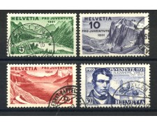 1931 - SVIZZERA - LOTTO/39347 - PRO JUVENTUTE 4v. - USATI 1931 - SVIZZERA - LOTTO/39347 - PRO JUVENTUTE 4v. - USATI
