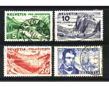1931 - SVIZZERA - LOTTO/39347A - PRO JUVENTUTE 4v. - USATI 1931 - SVIZZERA - LOTTO/39347A - PRO JUVENTUTE 4v. - USATI