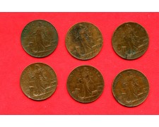 1910/17 - REGNO - LOTTO/M42787 - 2 CENTESIMI  V.EMANUELE III° INSIEME DI 6 MONETE