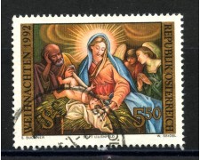 1992 - AUSTRIA - NATALE - USATO - LOTTO/39647