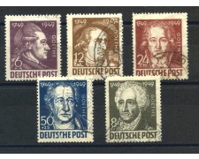 Germany Soviet Occupation 1949 J. W. von Goethe 5v. - Used - LOTTO/38662