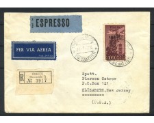 1954 - TRIESTE A - LOTTO/40178 - 1000 Lire POSTA AEREA - BUSTA PER GLI U.S.A. 1954 - TRIESTE A - LOTTO/40178 - 1000 Lire POSTA AEREA - BUSTA PER GLI U.S.A.