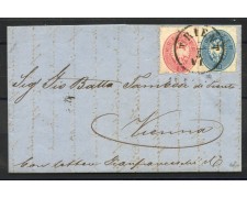 1864 - LOMBARDO VENETO - LOTTO/40591 - 5 E 10 SOLDI SU LETTERA DA TRENTO A VIENNA 1864 - LOMBARDO VENETO - LOTTO/40591 - 5 E 10 SOLDI SU LETTERA DA TRENTO A VIENNA