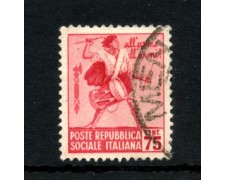 Italian Social Republic 1944/45 75 cent. Destroyed Monuments - Used - LOTTO/48191 Italian Social Republic 1944/45 75 cent. Destroyed Monuments - Used - LOTTO/48191