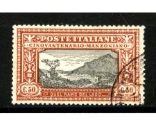 1923 - REGNO - LOTTO/40009 - 50 cent. A. MANZONI - USATO 1923 - REGNO - LOTTO/40009 - 50 cent. A. MANZONI - USATO