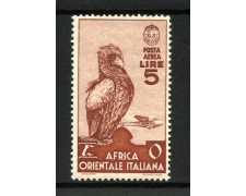 1938 - AFRICA ORIENTALE - LOTTO/12255 - 5 LIRE POSTA AEREA - LINGUELLATO 1938 - AFRICA ORIENTALE - LOTTO/12255 - 5 LIRE POSTA AEREA - LINGUELLATO