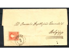 1858 - LOMBARDO VENETO - LOTTO/41001 - 15 CENT. ROSSO SU PIEGHEVOLE DA PAVIA A BELGIOIOSO 1858 - LOMBARDO VENETO - LOTTO/41001 - 15 CENT. ROSSO SU PIEGHEVOLE DA PAVIA A BELGIOIOSO