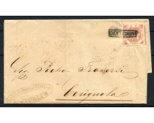 1860 - REGNO DI SICILIA - LOTTO/41003 - 2 GRANA ROSA - SU LETTERA PER CERIGNOLA 1860 - REGNO DI SICILIA - LOTTO/41003 - 2 GRANA ROSA - SU LETTERA PER CERIGNOLA