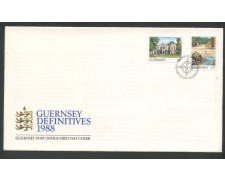 1988 - GUERNSEY - LOTTO/41497 - VEDUTE 2v. - BUSTA FDC 1988 - GUERNSEY - LOTTO/41497 - VEDUTE 2v. - BUSTA FDC