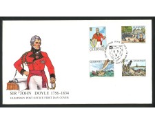 1984 - GUERNSEY - LOTTO/41498 - JOHN DOYLE 4v. - BUSTA FDC 1984 - GUERNSEY - LOTTO/41498 - JOHN DOYLE 4v. - BUSTA FDC