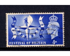 1951 - GRAN BRETAGNA - 4p.FESTIVAL NAZIONALE - USATO - LOTTO/32104