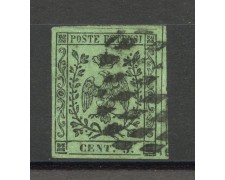 1855 - DUCATO DI MODENA - LOTTO/40216 - 5 cent. VERDE OLIVA - USATO 1855 - DUCATO DI MODENA - LOTTO/40216 - 5 cent. VERDE OLIVA - USATO