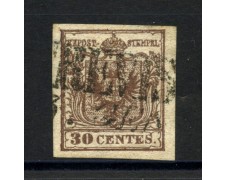 1855 - REGNO LOMBARDO VENETO - 30 CENT. II° TIPO - USATO - LOTTO/35997 1855 - REGNO LOMBARDO VENETO - 30 CENT. II° TIPO - USATO - LOTTO/35997