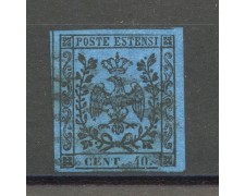 1855 - DUCATO DI MODENA - LOTTO/40218 - 40 cent. AZZURRO SCURO - USATO 1855 - DUCATO DI MODENA - LOTTO/40218 - 40 cent. AZZURRO SCURO - USATO