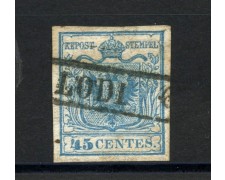 1855 - REGNO LOMBARDO VENETO - 45 CENT. I° TIPO - USATO - LOTTO/35998 1855 - REGNO LOMBARDO VENETO - 45 CENT. I° TIPO - USATO - LOTTO/35998