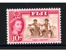 1961/67 - ISOLE FIJI - LOTTO/38894 -10 d. POSTA ORDINARIA DANZE  - NUOVO