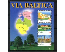 Latvia 1995 Via Baltica Souvenir Sheet - MNH - LOTTO/35938 Latvia 1995 Via Baltica Souvenir Sheet - MNH - LOTTO/35938