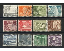 1949 - LOTTO/39398 - SVIZZERA - TECNICA E PAESAGGI 12v. - USATI 1949 - LOTTO/39398 - SVIZZERA - TECNICA E PAESAGGI 12v. - USATI