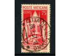 1937 - VATICANO - LOTTO/43303 - 75 Cent. STAMPA CATTOLICA - USATO