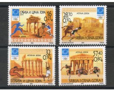 2004 - SERBIA MONTENEGRO - LOTTO/37650 - OLIMPIADI DI ATENE 4v. - NUOVI 2004 - SERBIA MONTENEGRO - LOTTO/37650 - OLIMPIADI DI ATENE 4v. - NUOVI