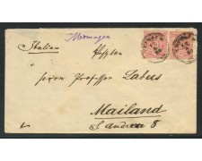 1880 - GERMANIA WURTTEMBERG - 10p. CIFRA COPPIA SU BUSTA PER MILANO - LOTTO/32136 1880 - GERMANIA WURTTEMBERG - 10p. CIFRA COPPIA SU BUSTA PER MILANO - LOTTO/32136