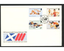1986 - ISOLA DI MAN - LOTTO/41839 - GIOCHI DEL COMMOMWEALTH 4v. - BUSTA FDC 1986 - ISOLA DI MAN - LOTTO/41839 - GIOCHI DEL COMMOMWEALTH 4v. - BUSTA FDC