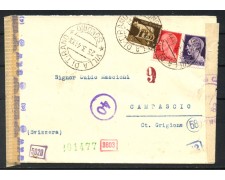 1944 - REPUBBLICA SOCIALE - LOTTO/42446 - BUSTA DA TIRANO A CAMPASCIO SVIZZERA - CENSURA 1944 - REPUBBLICA SOCIALE - LOTTO/42446 - BUSTA DA TIRANO A CAMPASCIO SVIZZERA - CENSURA