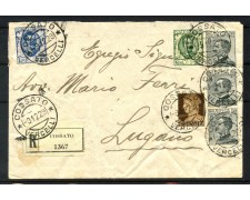 1929 - REGNO - LOTTO/40443- AFFRANCATURA MISTA SU RACCOMANDATA DA COSSATO A LUGANO 1929 - REGNO - LOTTO/40443- AFFRANCATURA MISTA SU RACCOMANDATA DA COSSATO A LUGANO