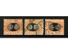 1890/91 - REGNO - LOTTO/40111 - SEGNATASSE SOPRASTAMPATI 3v. - USATI 1890/91 - REGNO - LOTTO/40111 - SEGNATASSE SOPRASTAMPATI 3v. - USATI