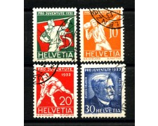 1932 - SVIZZERA - LOTTO/41674 - PRO JUVENTUTE 4v. - USATI 1932 - SVIZZERA - LOTTO/41674 - PRO JUVENTUTE 4v. - USATI