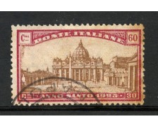 1924 - REGNO - 60+30 cent. ANNO SANTO - USATO - LOTTO/31705 1924 - REGNO - 60+30 cent. ANNO SANTO - USATO - LOTTO/31705
