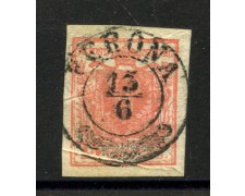 1854 - LOMBARDO VENETO - LOTTO/40474 - 15 Centesimi ROSSO SALMONE  - USATO VERONA