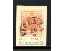 1851 - LOMBARDO VENETO - LOTTO/40476 - 15 Centesimi  VERMIGLIO CHIARO -  STAMPA CONFUSA - USATO VICENZA