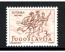 1983 - JUGOSLAVIA - LOTTO/38290 - BATTAGLIA DI SUTJESKA - NUOVO 1983 - JUGOSLAVIA - LOTTO/38290 - BATTAGLIA DI SUTJESKA - NUOVO