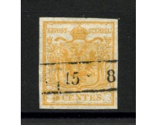 1850 - LOMBARDO VENETO - LOTTO/40479 - 5 Centesimi GIALLO PRIMA TIRATURA - USATO