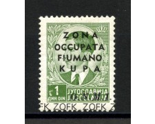 Fiume-Kupa Zone 1941 1 D. Green O.N.M.I. Overprint, Variety, MNH - LOTTO/32531A Fiume-Kupa Zone 1941 1 D. Green O.N.M.I. Overprint, Variety, MNH - LOTTO/32531A