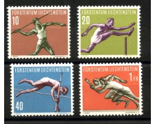 1956 - LIECHTENSTEIN - LOTTO/40935 - SPORT ATLETICA 4 v. - NUOVI 1956 - LIECHTENSTEIN - LOTTO/40935 - SPORT ATLETICA 4 v. - NUOVI