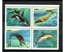 1990 - STATI UNITI - LOTTO/42267 - MAMMIFERI MARINI 4v. NUOVI 1990 - STATI UNITI - LOTTO/42267 - MAMMIFERI MARINI 4v. NUOVI