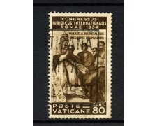 1935 - VATICANO - LOTTO/43590 - 80 Cent. CONGRESSO GIURIDICO - USATO