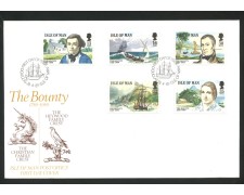 1989 - ISOLA DI MAN - LOTTO/41832 - AMMUTINAMENTO DEL BOUNTY 5v. - BUSTA FDC 1989 - ISOLA DI MAN - LOTTO/41832 - AMMUTINAMENTO DEL BOUNTY 5v. - BUSTA FDC