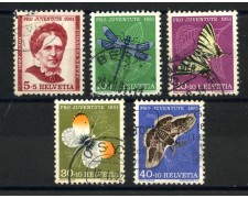 1951 - LOTTO/39409 - SVIZZERA - PRO JUVENTUTE 5v. - USATI 1951 - LOTTO/39409 - SVIZZERA - PRO JUVENTUTE 5v. - USATI