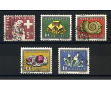 1958 - LOTTO/39428 - SVIZZERA - PRO PATRIA 5v. - USATI 1958 - LOTTO/39428 - SVIZZERA - PRO PATRIA 5v. - USATI