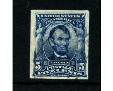 1902 - STATI UNITI - LOTTO/43562 - 5 cent. A LINCOLN NON DENTELLATO- USATO 1902 - STATI UNITI - LOTTO/43562 - 5 cent. A LINCOLN NON DENTELLATO- USATO